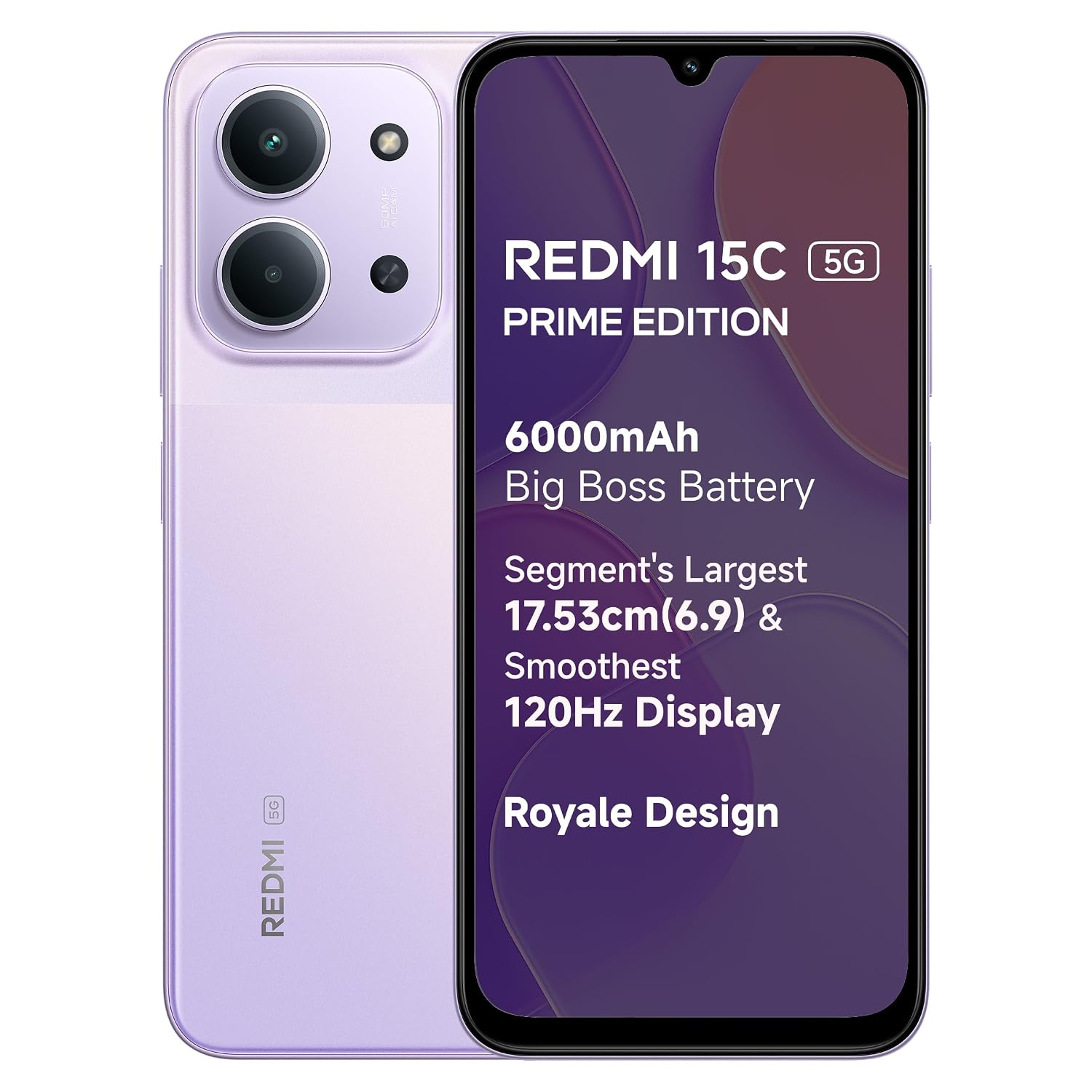 Redmi 15C 5G Prime Edition (Dusk Purple, 4GB + 128GB)