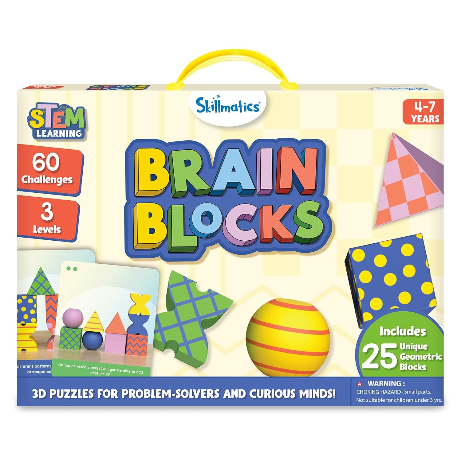 Skillmatics Brain Blocks 3D STEM Building Blocks Game for Kids