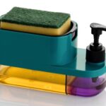 Leawall 3-in-1 Soap Dispenser with Sponge Holder – Kitchen Sink & Bathroom Liquid Soap Pump Organizer