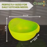 Clazkit Food Strainer Colander – Multipurpose Rice, Fruit & Vegetable Washing Bowl with Long Handle