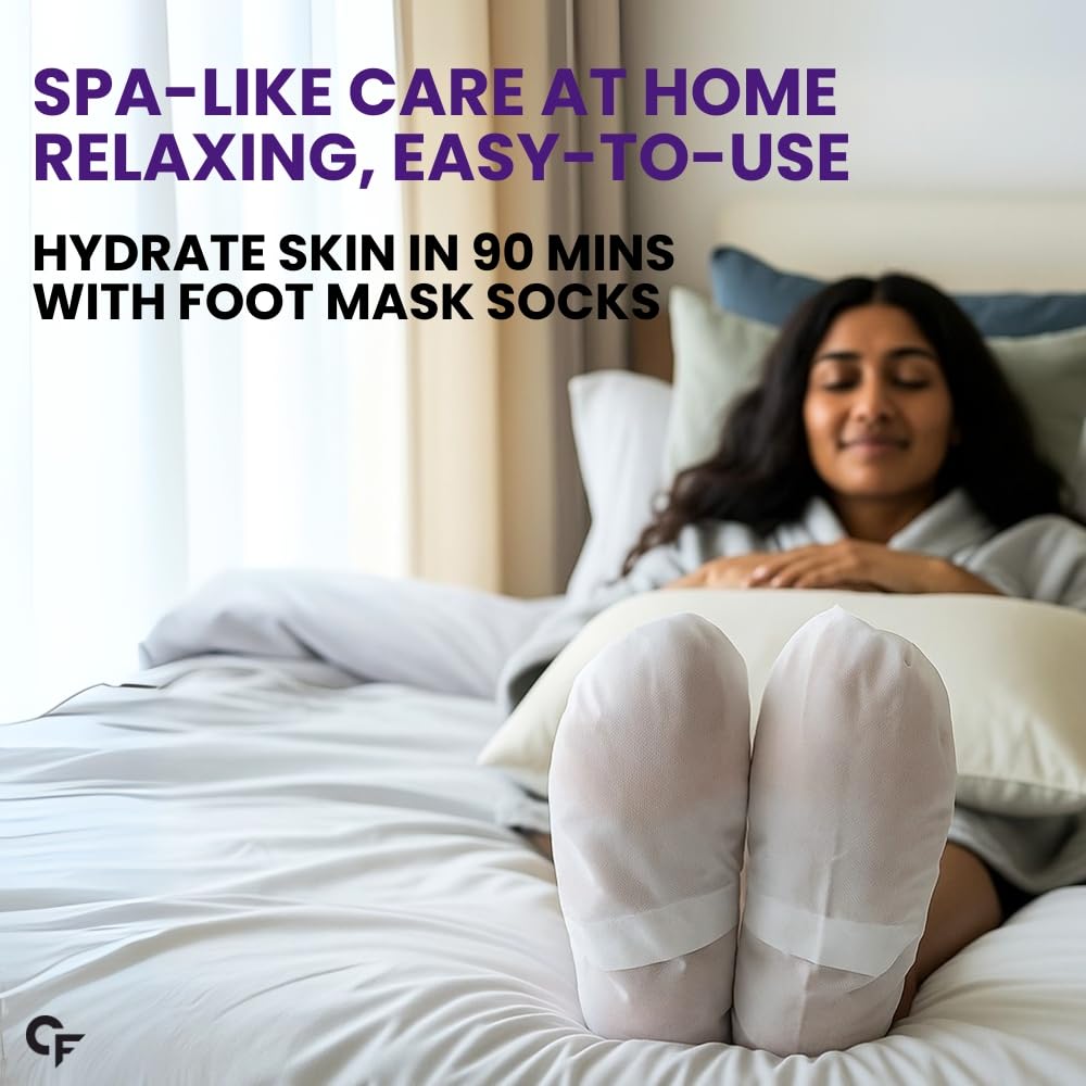 Carbamide Forte Foot Peel Mask – Exfoliating Foot Mask with Glycolic & Lactic Acid for Dry Cracked Heels (1 Pair)