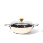 CUMIN CO. Cast Iron Kadai LITE with Lid 4L 28 cm – Induction Base Heavy Bottom Cast Iron Kadhai with Lid, Non-Toxic Chemical-Free Cookware, 5 Years Warranty