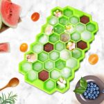 Clazkit Flexible Silicone Honeycomb Ice Cube Tray – 37 Cavity BPA-Free Ice Mold for Freezer
