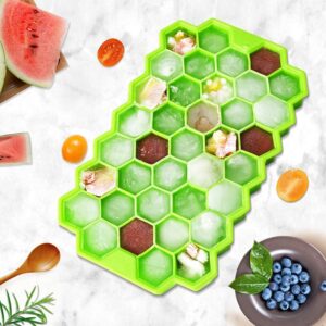 Buy the Clazkit Flexible Silicone Honeycomb Ice Cube Tray with 37 cavities. BPA-free, dishwasher-safe, reusable silicone mold for ice cubes, baby food, chocolate, and frozen treats.