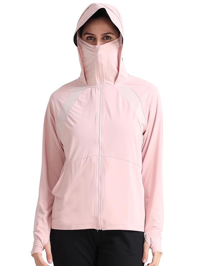 FABSPORTS Women’s UV Protection Jacket UPF 50+ – Lightweight Sun Protection Hoodie with Pockets