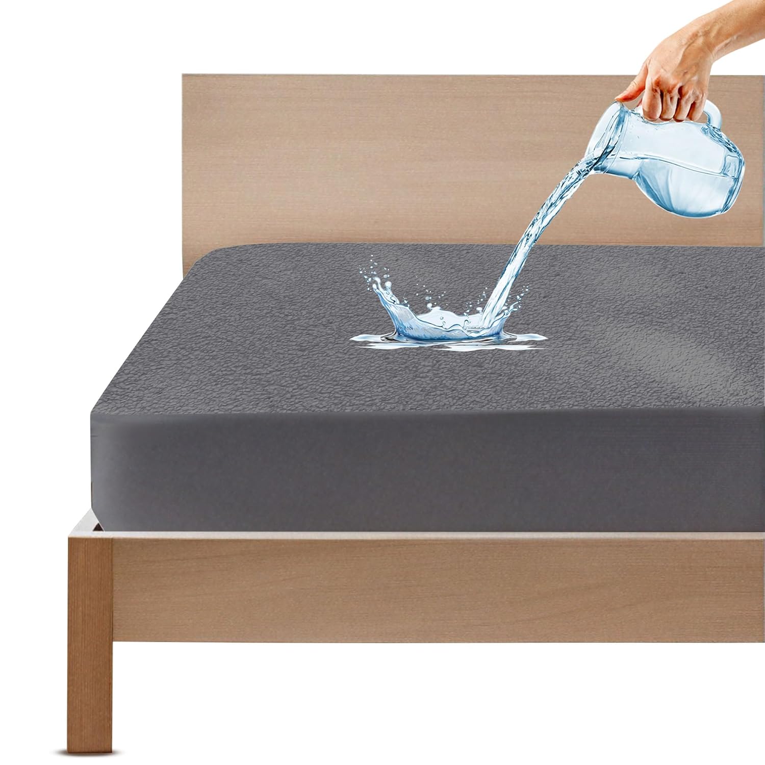 GADDA CO Waterproof Mattress Protector King Size – Ultra Soft Cotton Feel Terry Bed Protector for Double Bed (78×72 Inch)