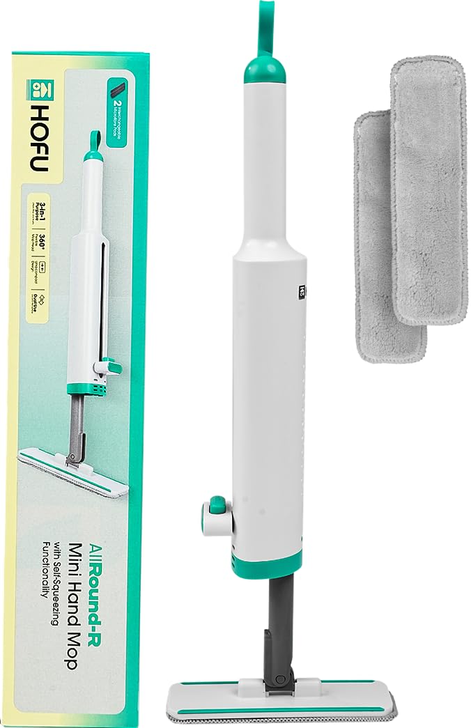 HOFU Mini Mop with Self-Squeeze Mechanism – 3-in-1 Microfiber Cleaning Mop for Kitchen & Home