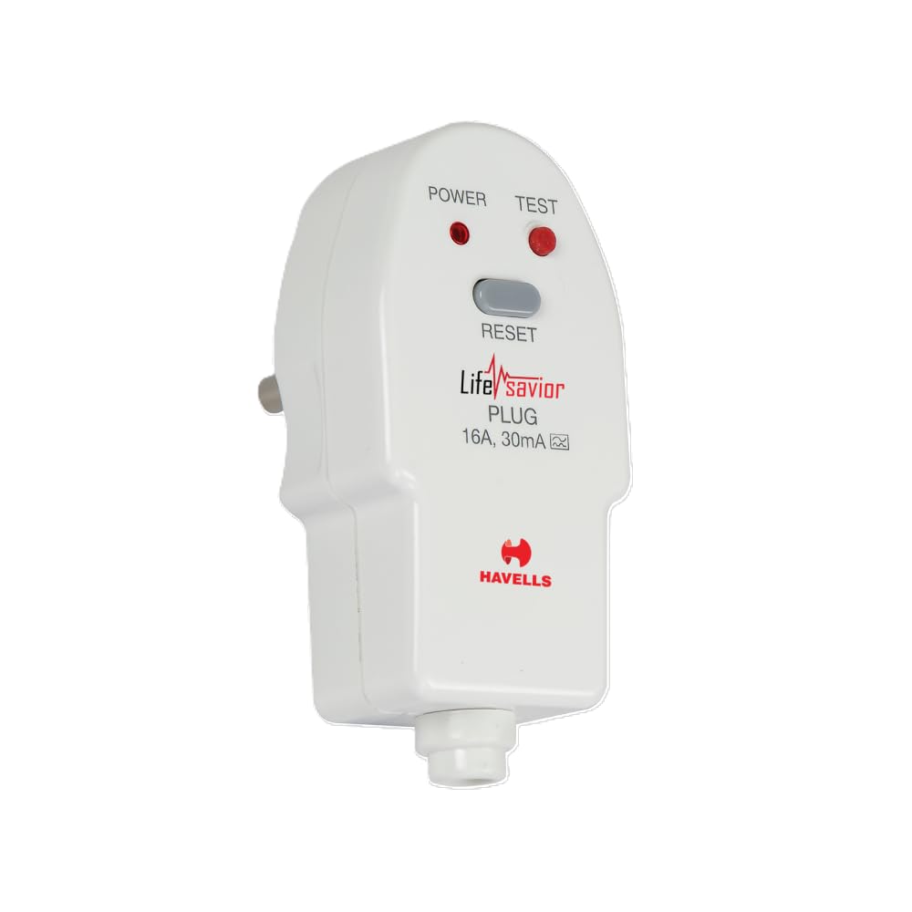 Havells PRCD Plug Top 16A 30mA – Electrical Safety Plug with Auto Trip Protection
