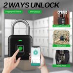 LAVNA Smart Biometric Padlock – Fingerprint & App Unlock, IP67 Waterproof Keyless Lock for Doors, Bags & Suitcases
