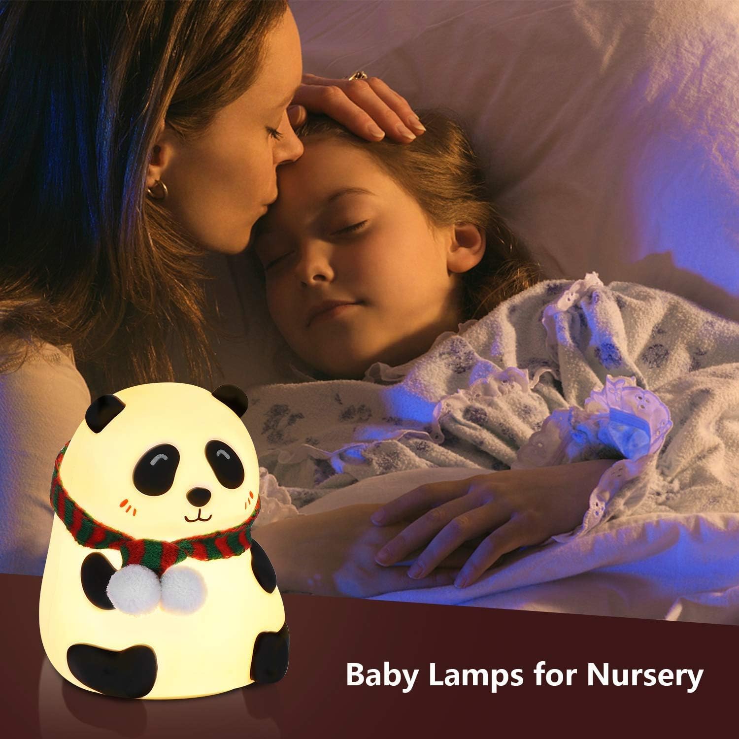 One94Store Rechargeable Panda Night Light – 7 Color LED Silicone Lamp for Kids Bedroom & Nursery