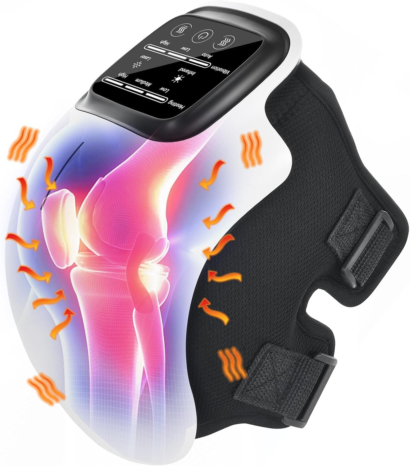 SELLASTIC Knee Massager with Heat – Cordless Vibration Knee Pain Relief Machine with Infrared Therapy (Rechargeable)
