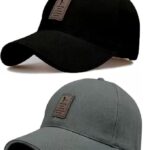SELLORIA Soft Cotton Adjustable Unisex Baseball Cap (Pack of 2) – Casual Freesize Caps for Men & Women