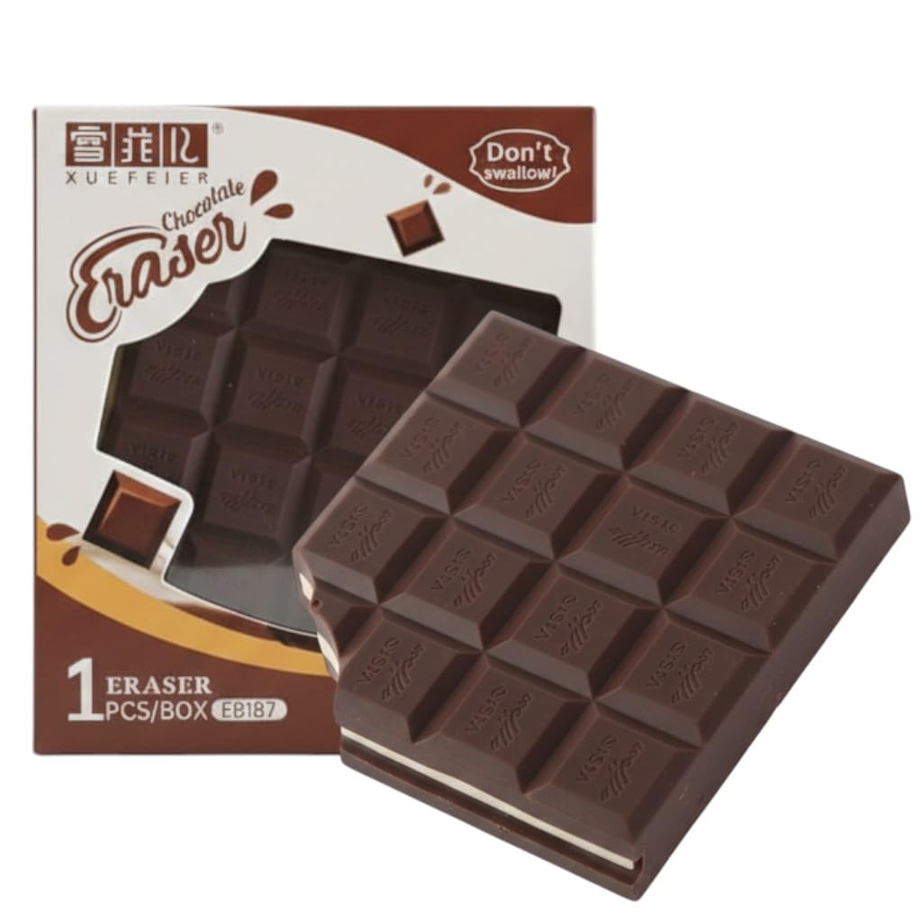 SHAKTISM Chocolate Eraser for Kids – Realistic Food Shape Non-Toxic Rubber Eraser for School & Gifts