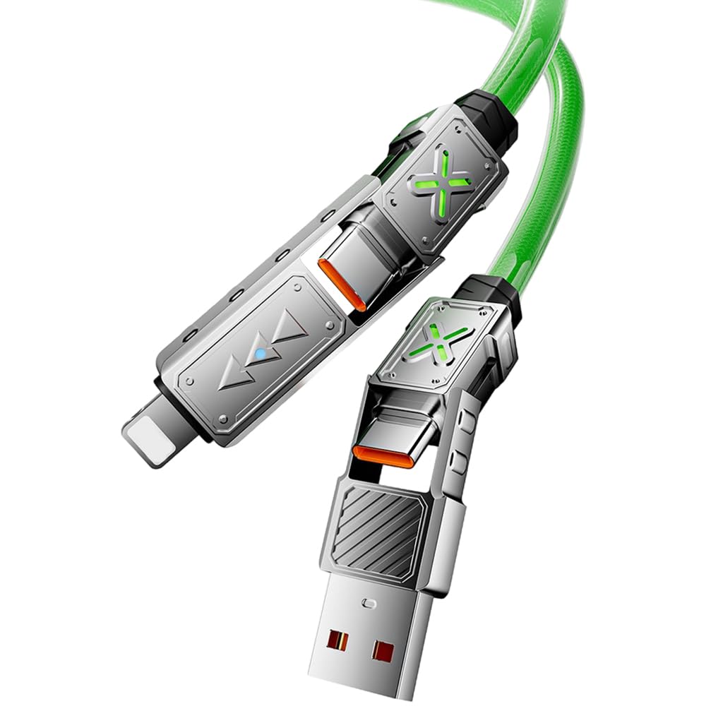 Verilux 4-in-1 Type C Cable 240W – Fast Charging Multi Cable for iPhone & USB-C Devices