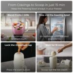 XECH Ice Cream Maker Machine – Cordless Rechargeable Softy Ice Cream Maker, 400ml DIY Dessert Maker for Home