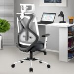 ASTRIDE Ergofit Ergonomic Office Chair – Adjustable Headrest, Lumbar Support, 2D Armrests, Tilt Lock & Heavy Duty Metal Base